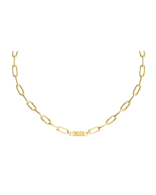 Paperclip & Bar Necklace -  Chi Omega