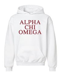 White Hoodie - Alpha Chi (Red)