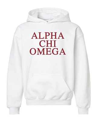 White Hoodie - Alpha Chi (Red)