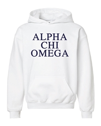 White Hoodie - Alpha Chi (Navy)