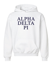 White Hoodie - Alpha Delta Pi (Navy)