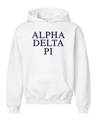 White Hoodie - Alpha Delta Pi (Navy)