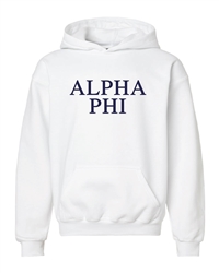 White Hoodie - Alpha Phi (Navy)