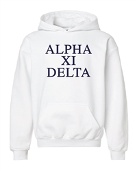 White Hoodie - Alpha Xi Delta (Navy)