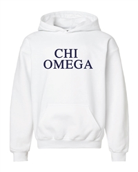 White Hoodie - Chi Omega (Navy)