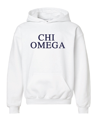 White Hoodie - Chi Omega (Navy)