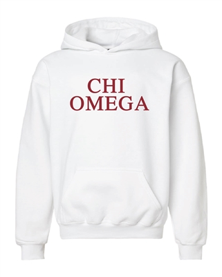 White Hoodie - Chi Omega (red)