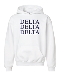 White Hoodie - Tri Delta (Navy)