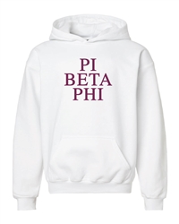 White Hoodie - Pi Phi (Wine)