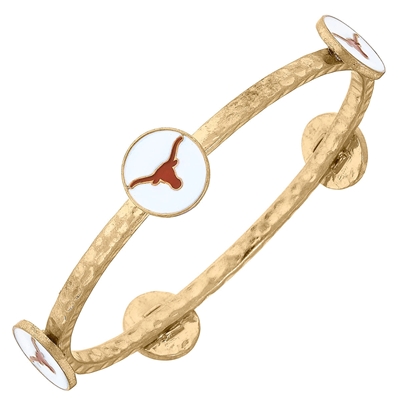 Gold Bangle  - Longhorns (White)