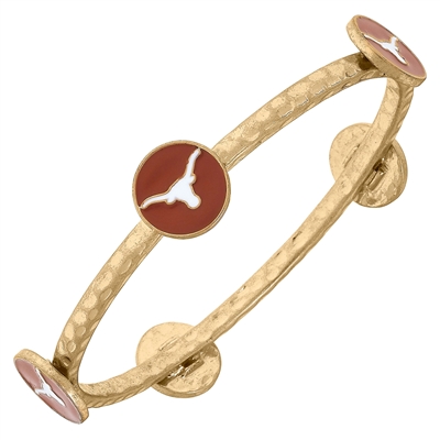 Gold Bangle  - Longhorns (Burnt Orange)