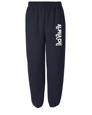 Navy Sweatpants (Retro Style) -Alpha Chi