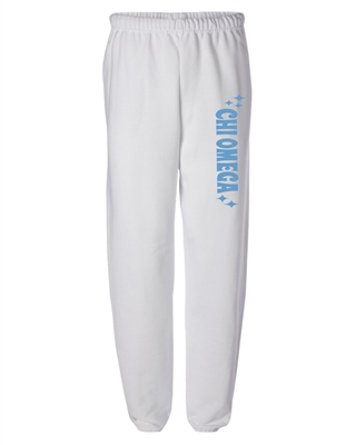 White Sweatpants (Retro Blue) - Chi Omega