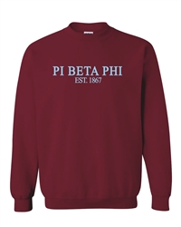 Red Sweatshirt (Classic Style) -Pi Phi (Blue)