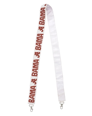 Alabama - BAMA (white) Beaded Purse Strap