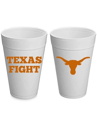 Texas FIGHT Styrofoam Cups