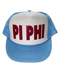 Pi Phi Lt. Blue with Wine Trucker