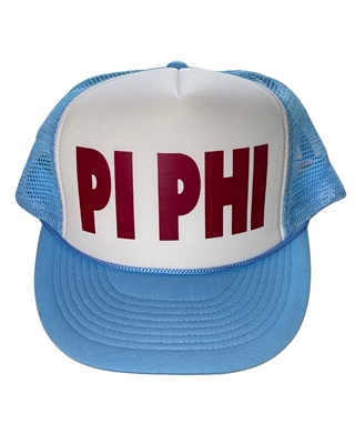 Pi Phi Lt. Blue with Wine Trucker