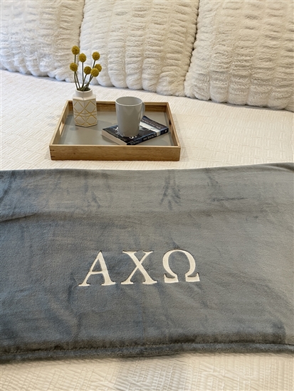 Grey Plush Blanket Alpha Chi