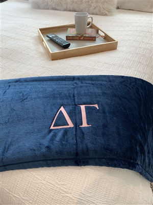 Navy Plush Blanket - Delta Gamma