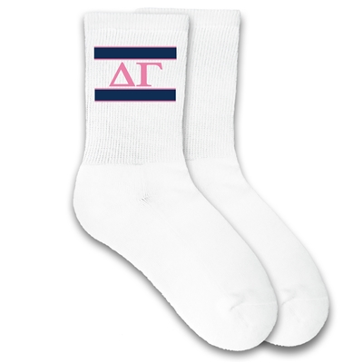 Delta Gamma Crew Socks (band style)