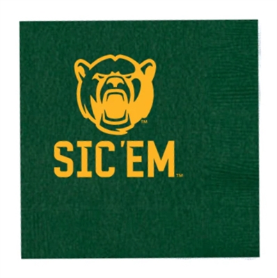 Baylor Beverage Napkins (Green)