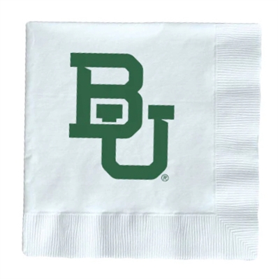 Baylor Beverage Napkins (white with logo)