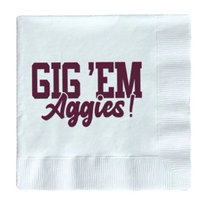 Gig Em Beverage Napkins