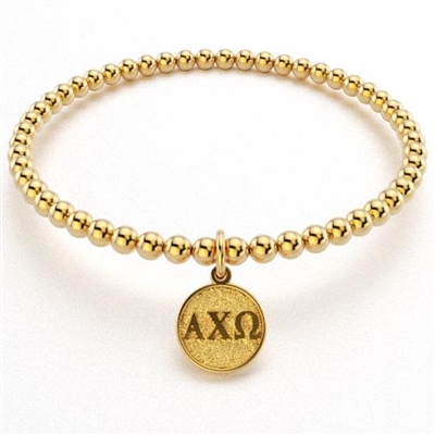 Gold Beaded Bracelet - Alpha Chi