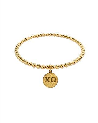 Gold Beaded Bracelet - Chi Omega