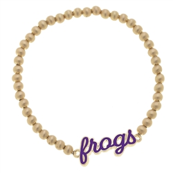 Gold Beaded Bracelet - Frogs