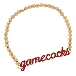 Gold Beaded Bracelet - Gamecocks