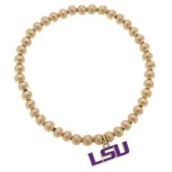 Gold Beaded Bracelet - LSU