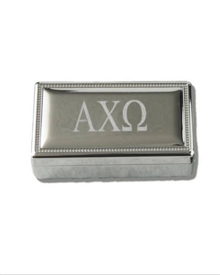 Silver Pin Box Alpha Chi Omega