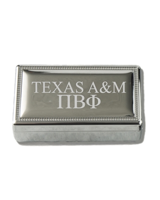 A&M Silver Pin Box - Pi Phi