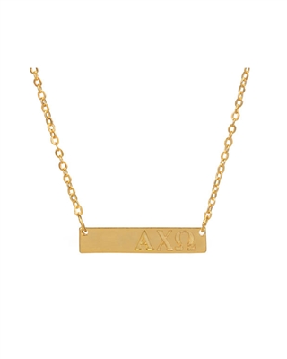 Sorority Gold Bar Necklace - Alpha Chi Omega