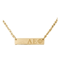 Sorority Gold Bar Necklace - AEPhi