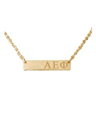 Sorority Gold Bar Necklace - AEPhi