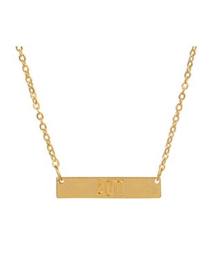 Sorority Gold Bar Necklace - Alpha Omicron Pi