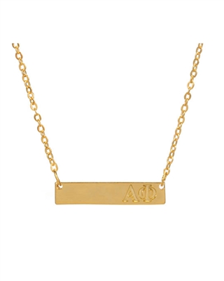 Sorority Gold Bar Necklace - Alpha Phi