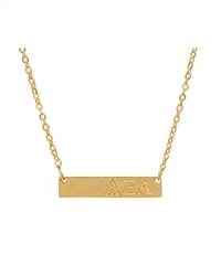 Sorority Gold Bar Necklace - Alpha Xi Delta