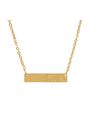 Sorority Gold Bar Necklace - Alpha Xi Delta