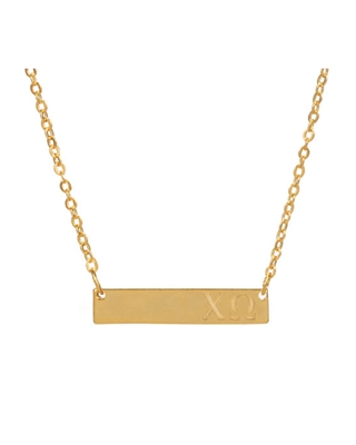 Sorority Gold Bar Necklace - Chi Omega