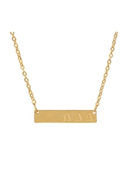 Sorority Gold Bar Necklace - Tri Delta