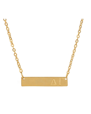 Sorority Gold Bar Necklace - Delta Gamma