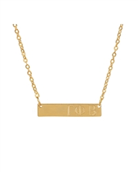 Sorority Gold Bar Necklace - Gamma Phi Beta