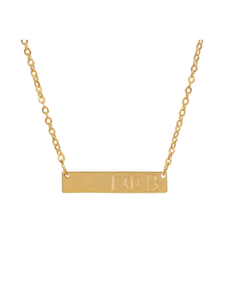 Sorority Gold Bar Necklace - Gamma Phi Beta