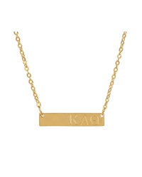 Sorority Gold Bar Necklace - Theta