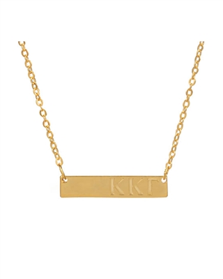 Sorority Gold Bar Necklace - Kappa