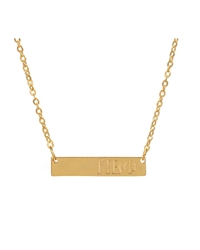 Sorority Gold Bar Necklace - Pi Beta Phi